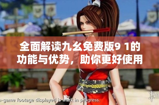 全面解读九幺免费版9 1的功能与优势，助你更好使用
