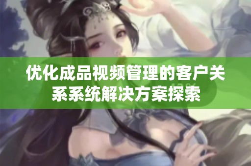 优化成品视频管理的客户关系系统解决方案探索