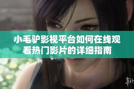 小毛驴影视平台如何在线观看热门影片的详细指南