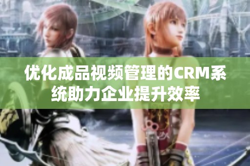 优化成品视频管理的CRM系统助力企业提升效率