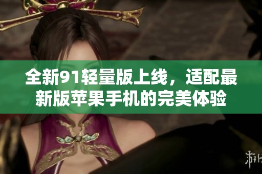 全新91轻量版上线，适配最新版苹果手机的完美体验