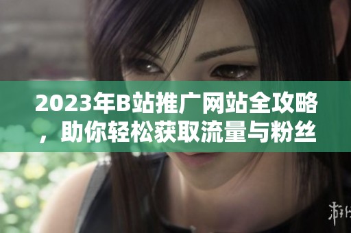 2023年B站推广网站全攻略，助你轻松获取流量与粉丝