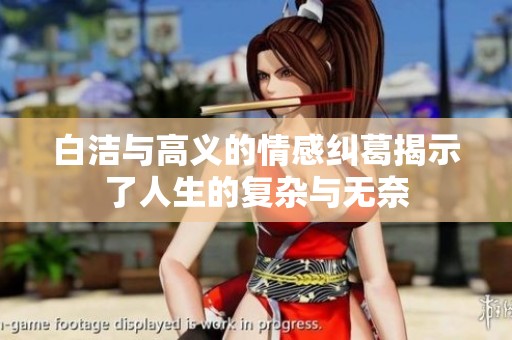 白洁与高义的情感纠葛揭示了人生的复杂与无奈