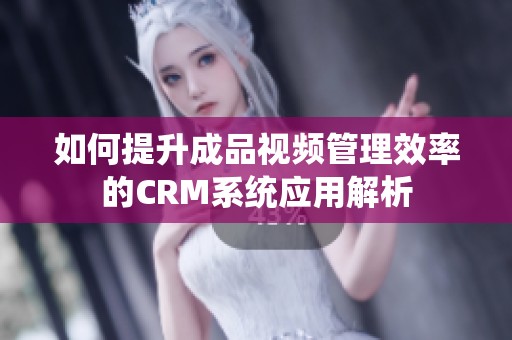 如何提升成品视频管理效率的CRM系统应用解析