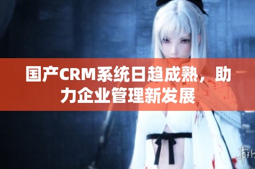 国产CRM系统日趋成熟，助力企业管理新发展