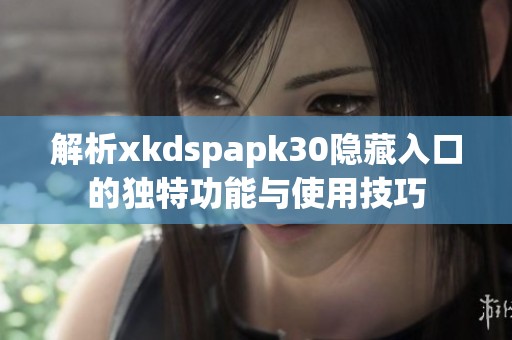 解析xkdspapk30隐藏入口的独特功能与使用技巧
