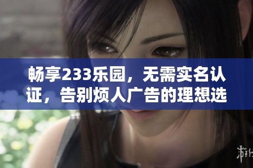 畅享233乐园，无需实名认证，告别烦人广告的理想选择