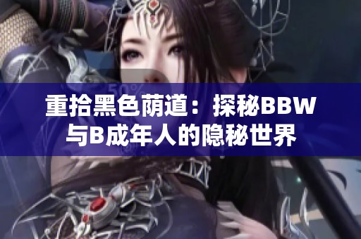 重拾黑色荫道：探秘BBW与B成年人的隐秘世界