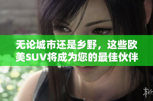 无论城市还是乡野，这些欧美SUV将成为您的最佳伙伴