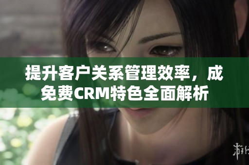 提升客户关系管理效率，成免费CRM特色全面解析