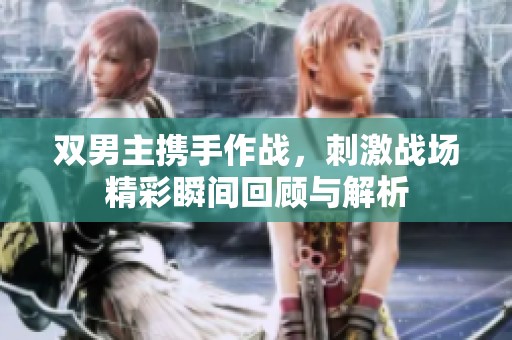 双男主携手作战，刺激战场精彩瞬间回顾与解析