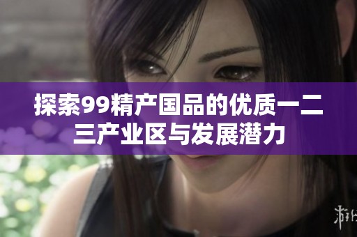 探索99精产国品的优质一二三产业区与发展潜力