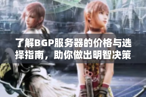 了解BGP服务器的价格与选择指南，助你做出明智决策