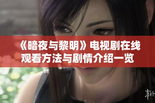 《暗夜与黎明》电视剧在线观看方法与剧情介绍一览