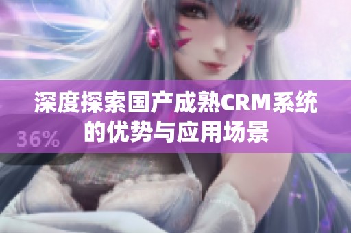 深度探索国产成熟CRM系统的优势与应用场景