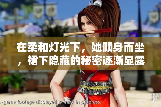在柔和灯光下，她倾身而坐，裙下隐藏的秘密逐渐显露