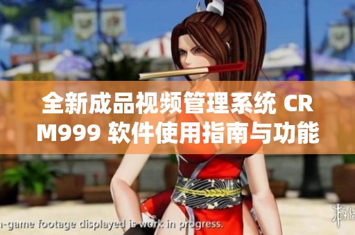 全新成品视频管理系统 CRM999 软件使用指南与功能解析