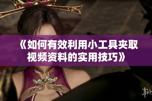 《如何有效利用小工具夹取视频资料的实用技巧》