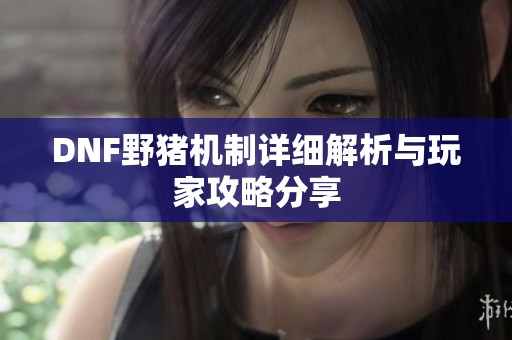 DNF野猪机制详细解析与玩家攻略分享
