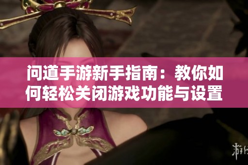 问道手游新手指南：教你如何轻松关闭游戏功能与设置技巧