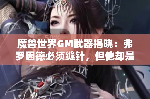 魔兽世界GM武器揭晓：弗罗因德必须缝针，但他却是台机器