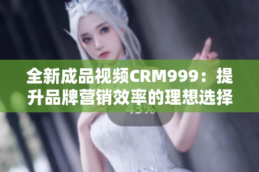 全新成品视频CRM999：提升品牌营销效率的理想选择